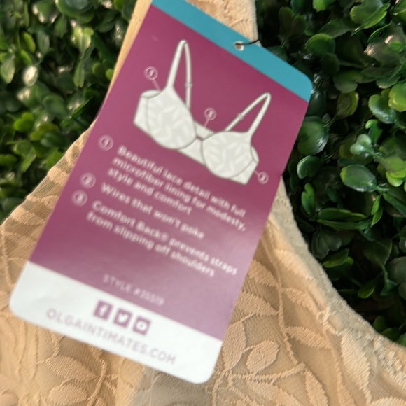 OLGA 40DD 40 E WOMENS MINIMIZING BRA BEIGE LACE SLIMMING PLUS SIZE ⭐️⭐️⭐️NEW - Picture 2 of 7